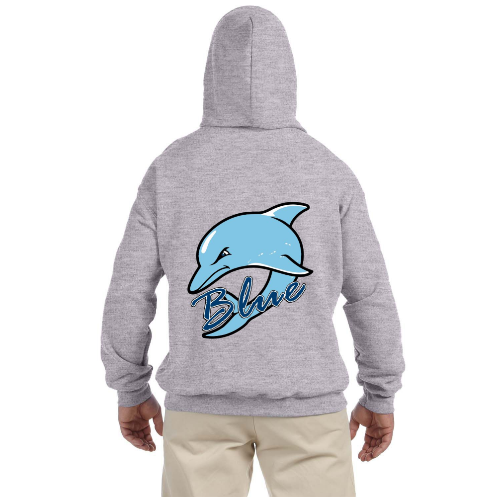 Blue Dophins Hoodie BACK