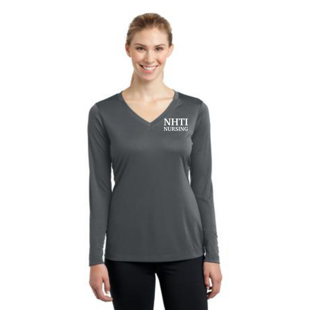 NHTI Nursing » Polos/T's » NHTI Nursing Ladies Long Sleeve PosiCharge ...