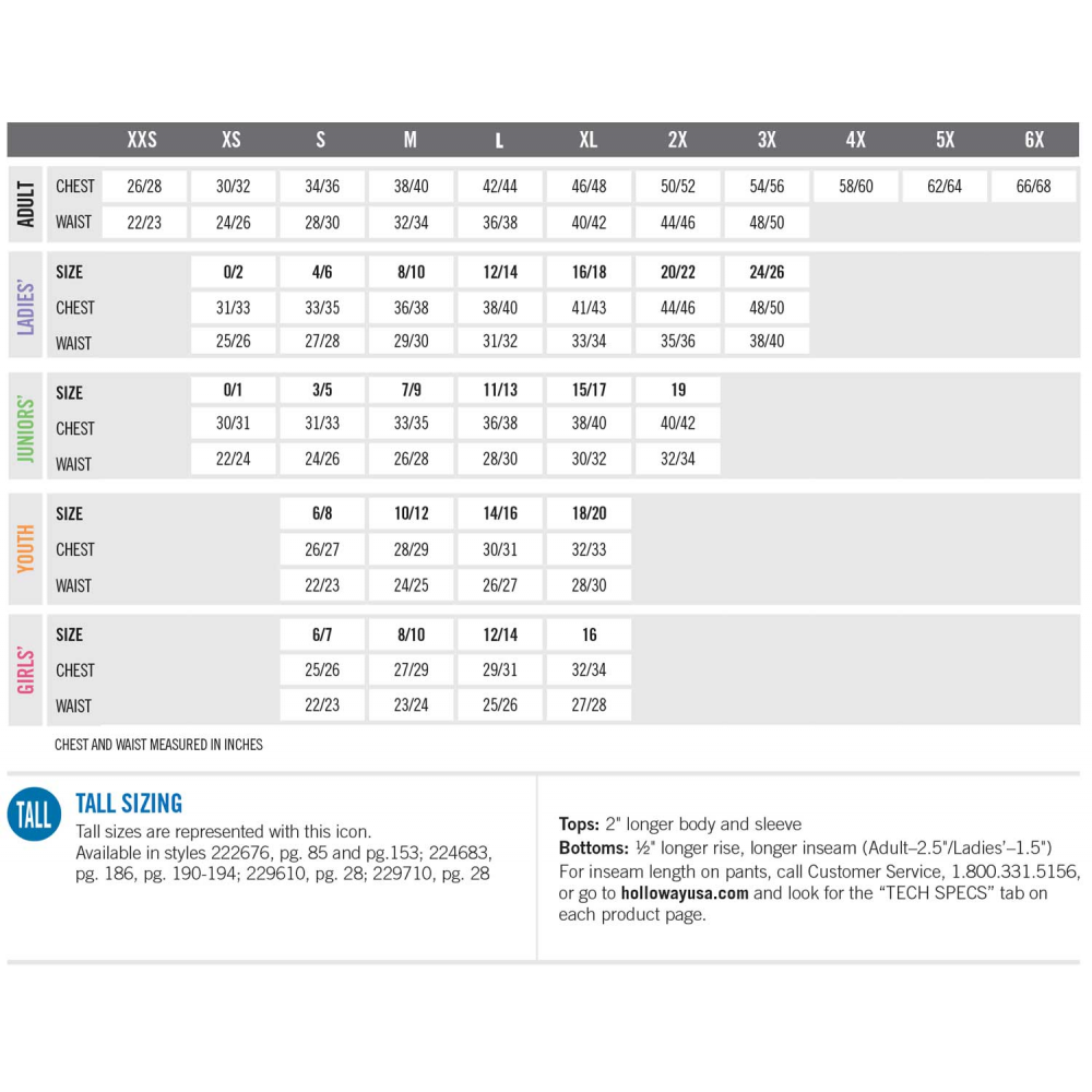 Holloway Sizing